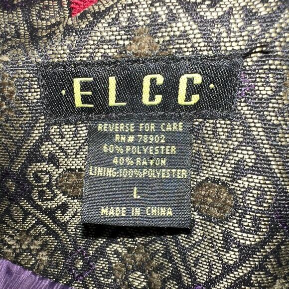 Vintage ELCC Tapestry Structured Lined Jacket Blazer Women’s Size Large Pockets - Picture 4 of 11